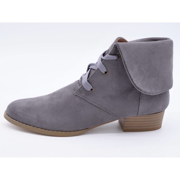 American Mettle AMS Escape Womens 6.5 Ankle Boots Gray Lace Up Fold Down Chukka - Picture 3 of 11